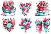 Whimsical Valentine Day Clipart Png, an Illustration by Craft Nest (Thumbnail 4 of 6)
