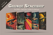 Grunge Spaceship Posters. Retro Art., a Decorative Illustration by KENO Mascots (Thumbnail 6 of 6)