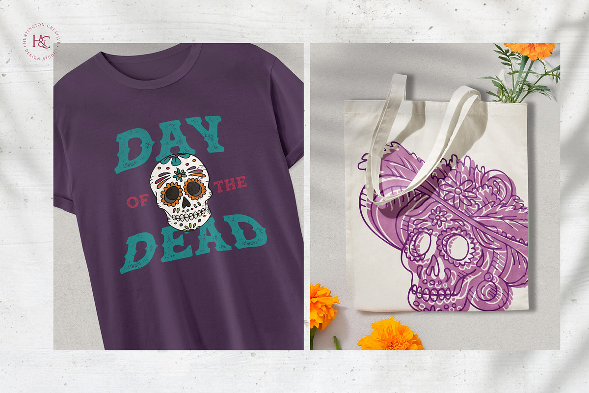 Hand Drawn Dia de los Muertos Images, a Seasonal Illustration by H&C Drawings & Designs (Photo 9 of 15)