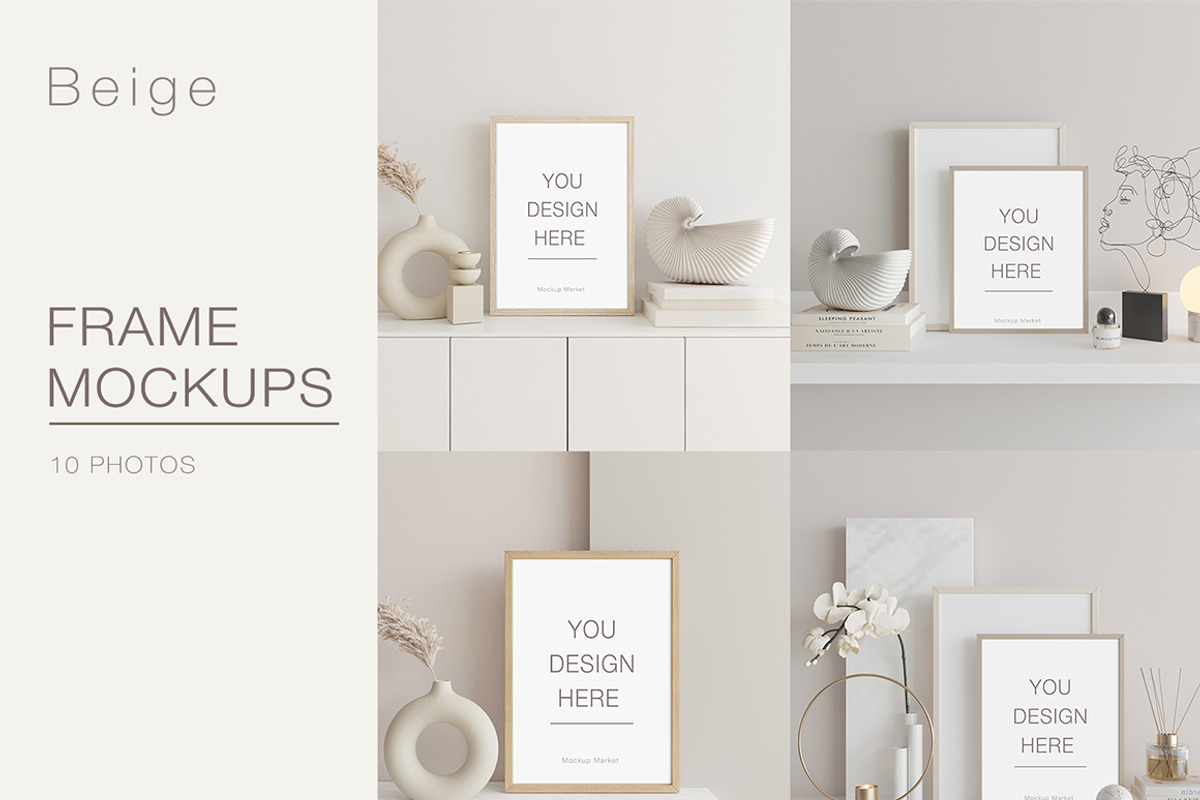 Frame Mockup Kit Beige, a Product Mockup by MockupsMarket (Photo 5 of 9)