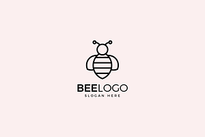 Honey Bee Insect Logo Template