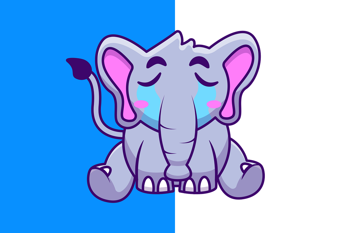 Cute Elephant Crying Cartoon Vector, an Animal Illustration by Artstorystudio (Photo 2 of 3)