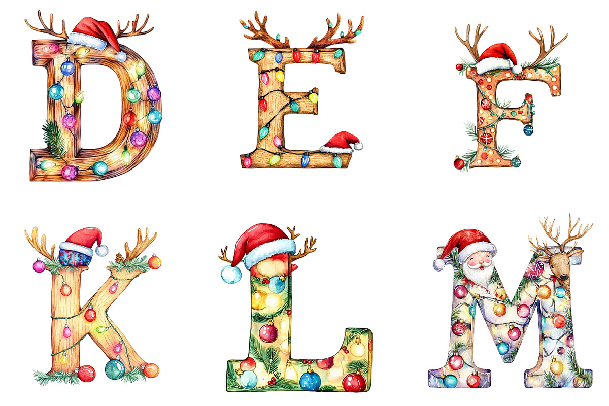 Christmas Alphabet Png Clipart, a Seasonal Illustration by Designking (Photo 3 of 4)