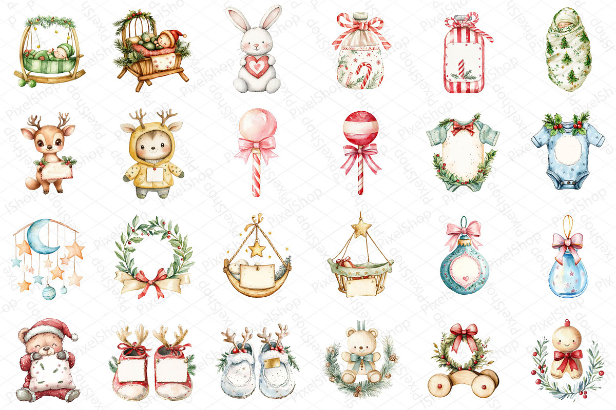 Babys 1st Christmas Clipart Sublimat, an Illustration by DreamPrint404 (Photo 2 of 5)