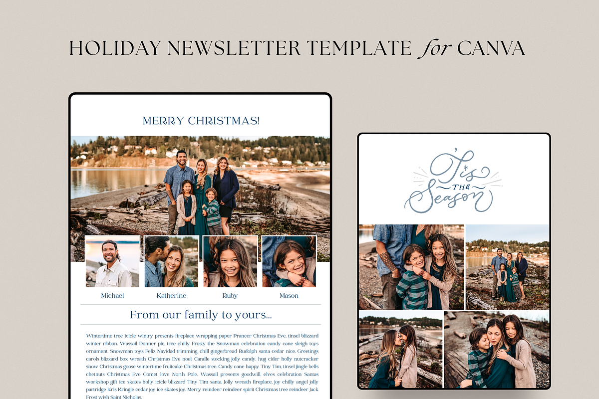 Christmas Newsletter for Canva, a Card Template by Sweet Little Muse (Photo 1 of 4)