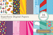 Superhero Digital Papers, a Pattern Graphic by Lovely Clementine (Thumbnail 1 of 3)