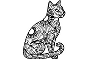 Cute Cat Silhouette Mega Vector Bund, an Animal Illustration by Designer_Momina (Thumbnail 13 of 34)