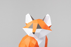 Baby Fox 3d papercraft template