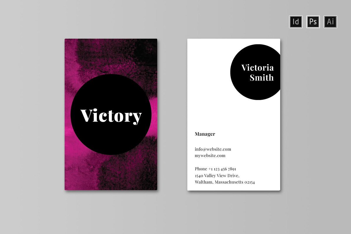 VICTORY Business Card Template, a Business Card Template by Nectarine (Photo 8 of 9)