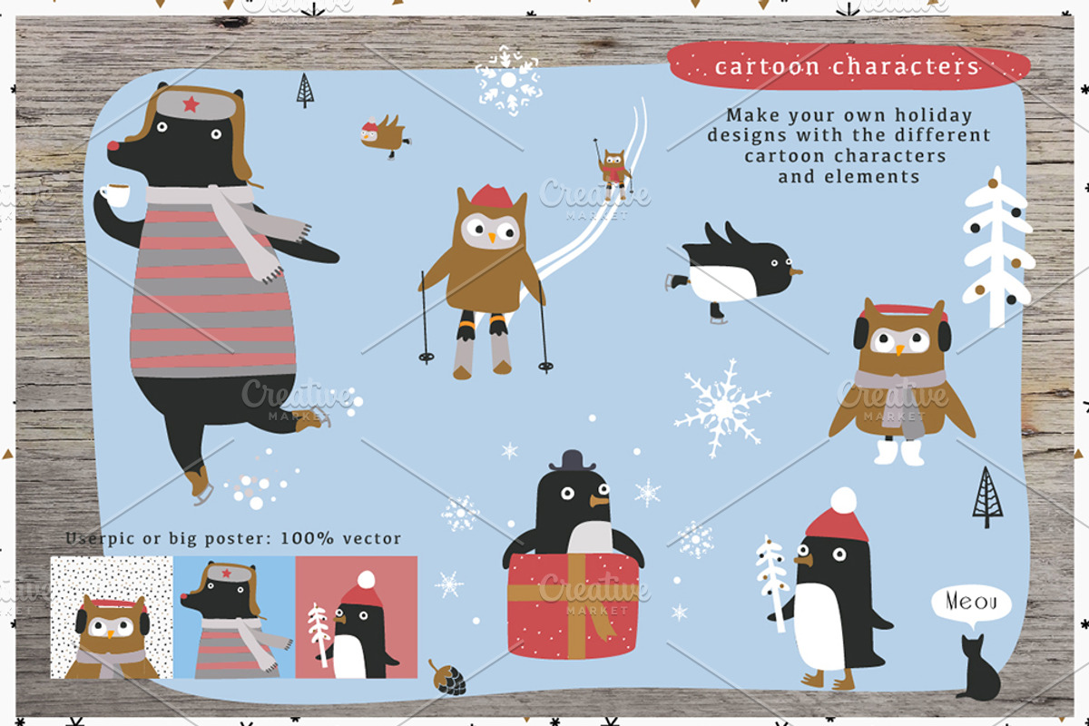 Winter Holidays, an Animal Illustration by Alena (Photo 3 of 5)