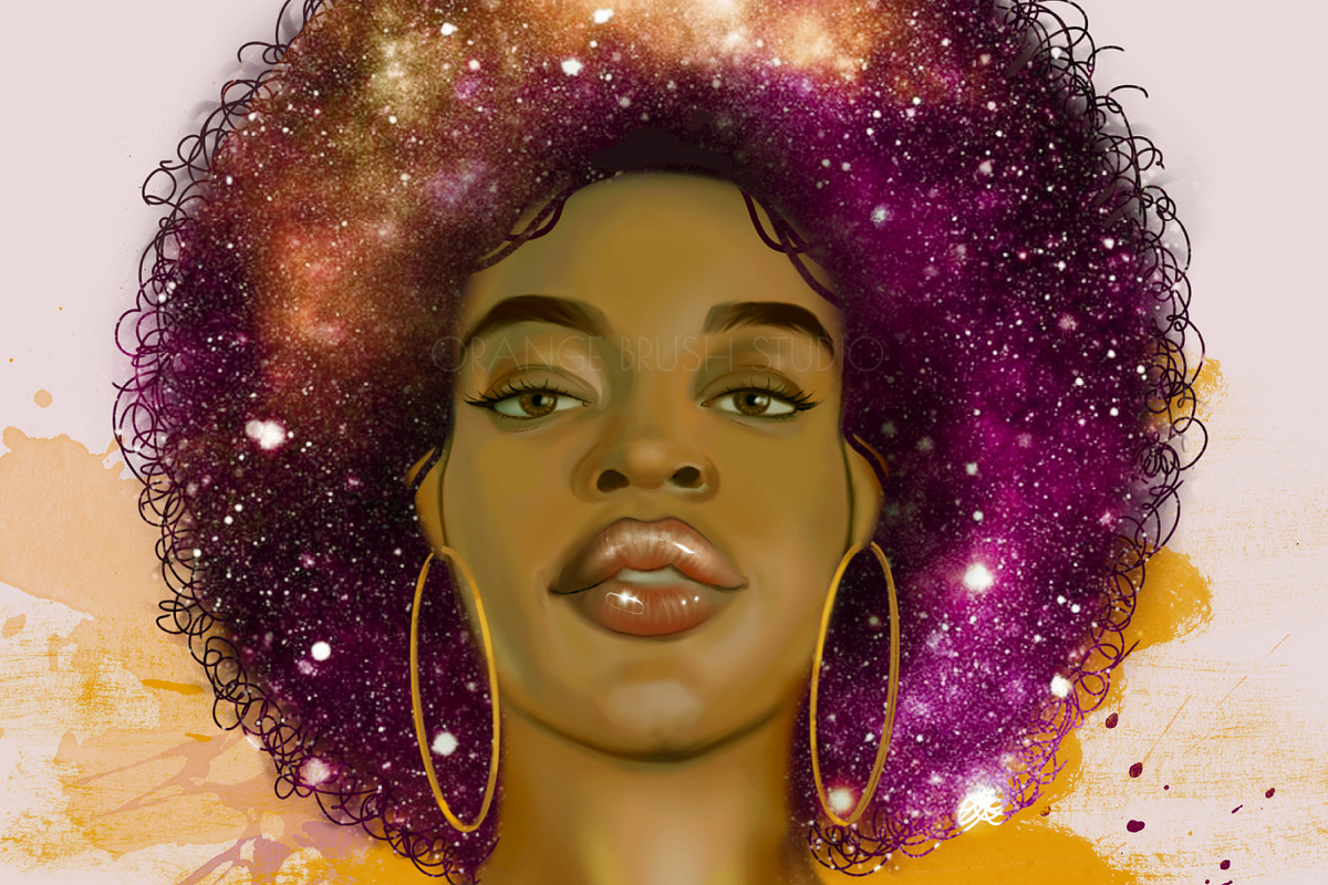 Black African American Woman 1 PNG, an Illustration by Orange Brush Studio (Photo 2 of 5)