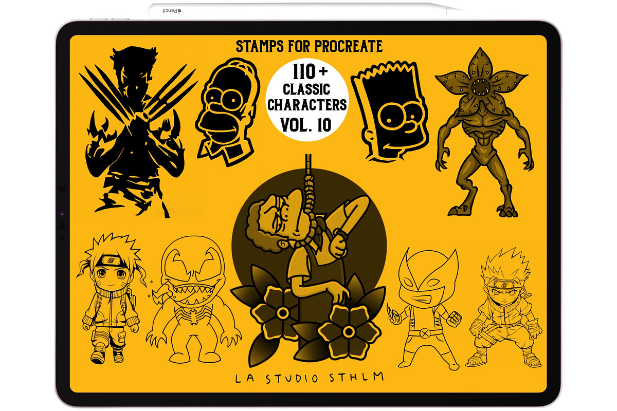Bundle 2 Classic Character-Stamp Set, a Brush Add-On by LA Studio Sthlm (Photo 3 of 17)