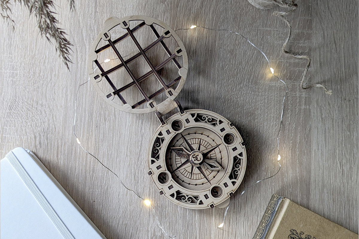 Santa Claus Compass - Laser Cut File, an Object Graphic by VectorPainter (Photo 6 of 11)