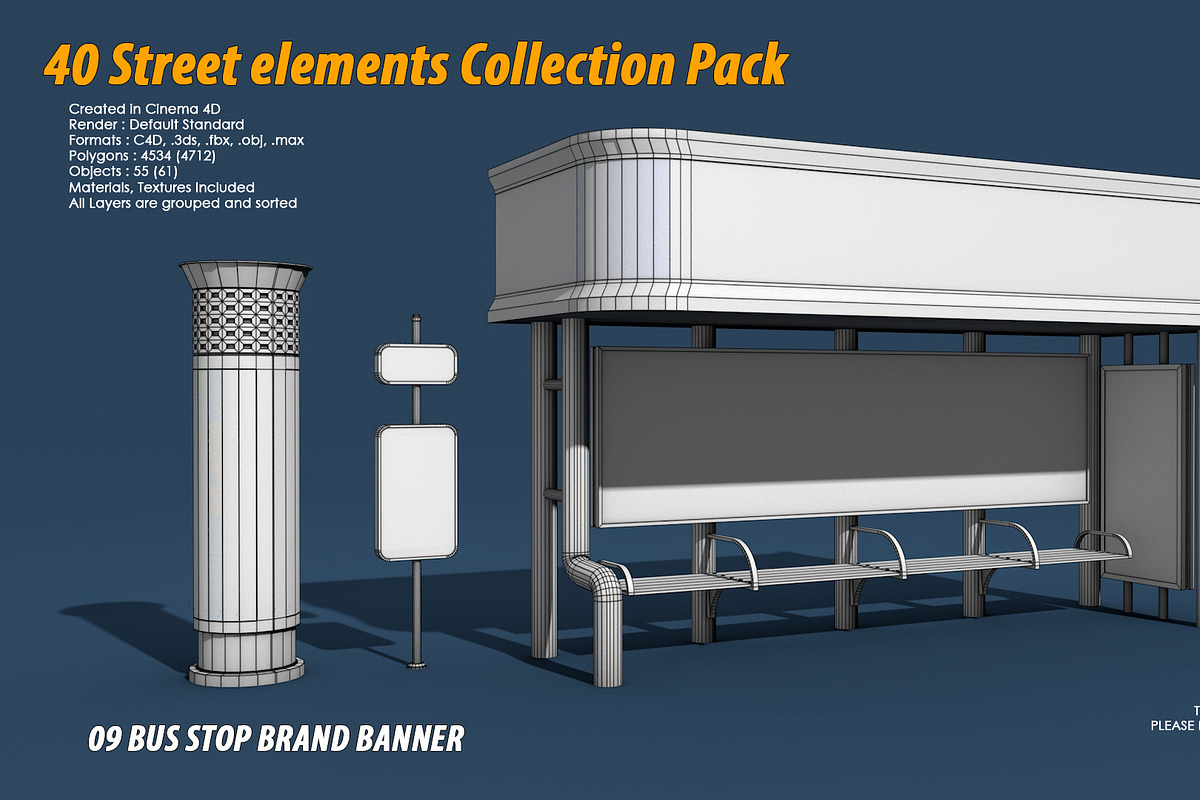 40 Street elements Collection Pack, an Architecture 3D Model by multimedia4ds (Photo 19 of 70)