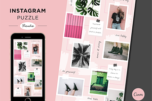 Instagram Puzzle Template Tropical