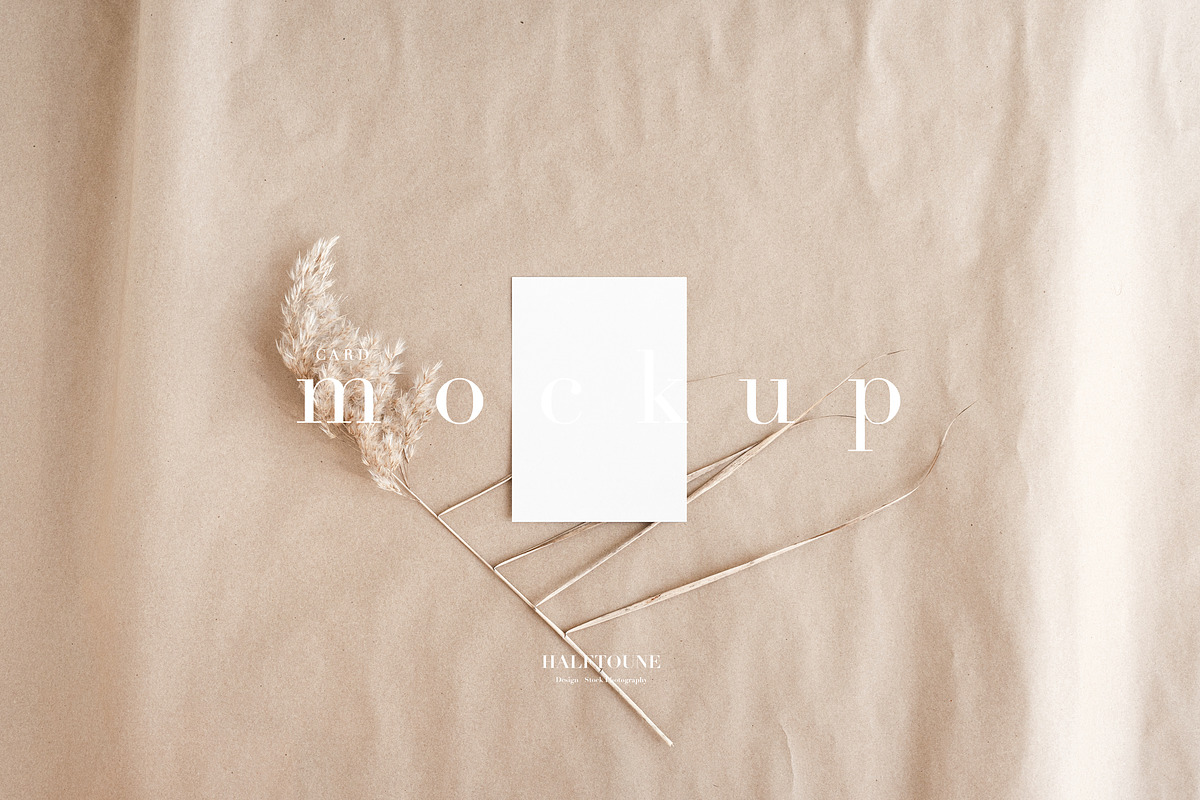 Beige 5x7 Card Mockup Bundle, a Graphic by HALFTOUNE (Photo 7 of 7)