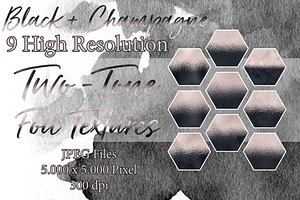 Two-Tone Foil Textures Black/Gold
