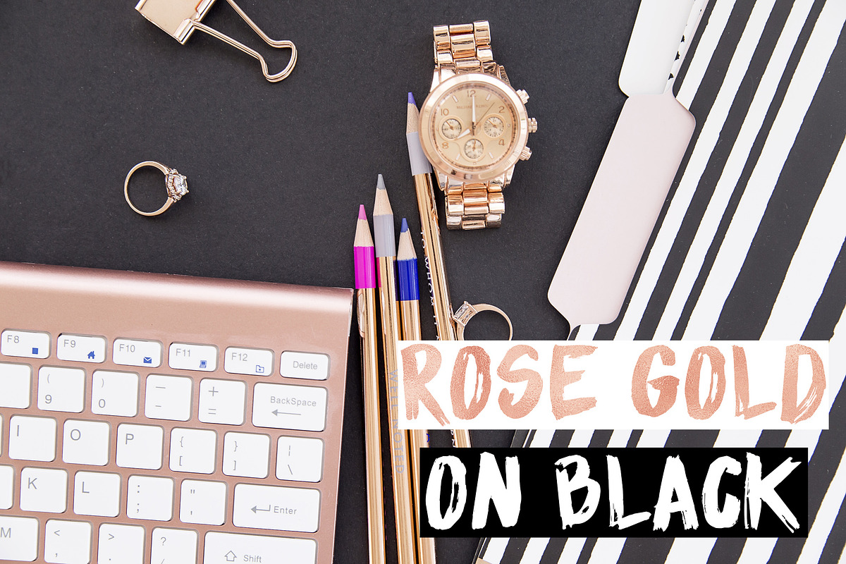 Rose Gold on Black Photo Bundle S1, a Business Photo by OhTilly (Photo 4 of 4)