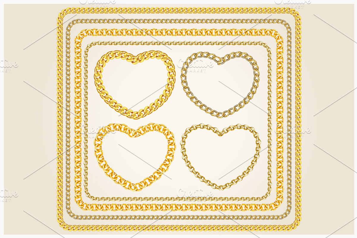 Set of realistic vector chains preview 3