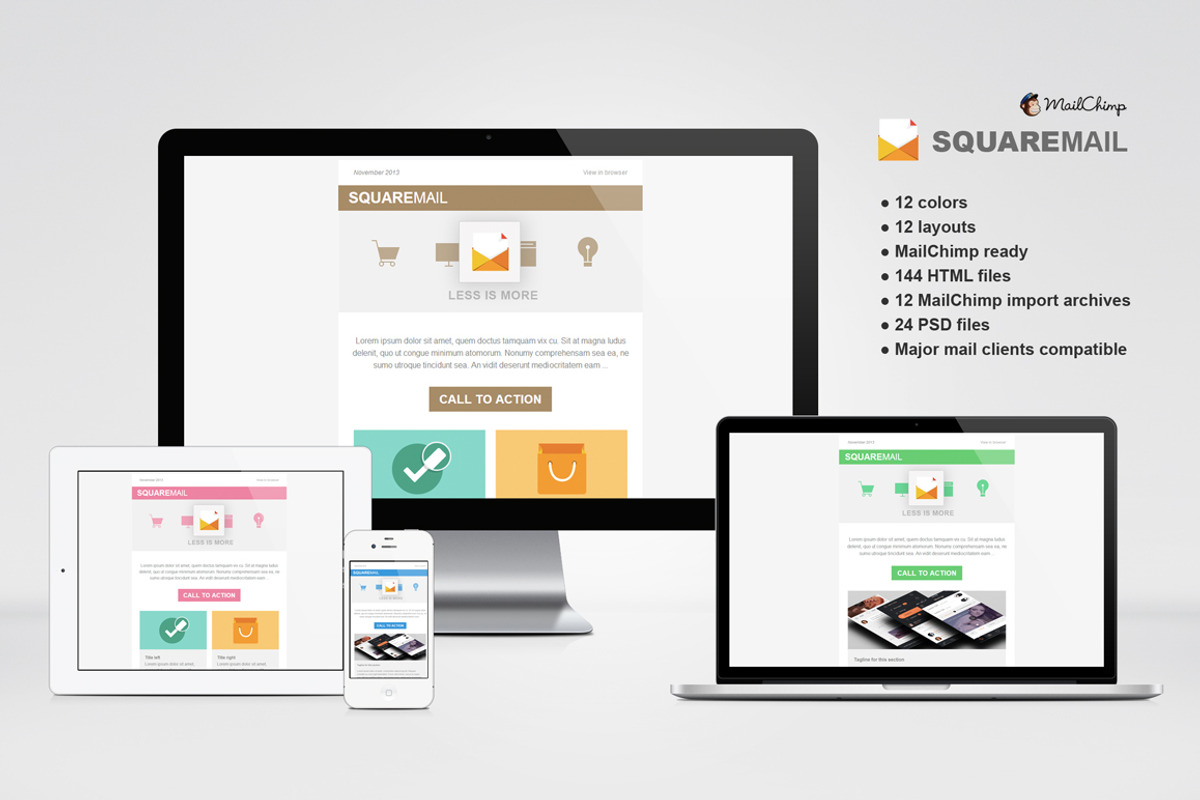 SquareMail Email Template, a Templates & Theme by Crazyleaf (Photo 1 of 5)