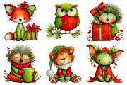 Whimsical Christmas Animals Clipart, an Illustration by Daily.Designs (Thumbnail 4 of 5)