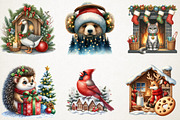 Double Exposure Christmas Animals Cl, an Illustration by RobertsArt (Thumbnail 2 of 7)