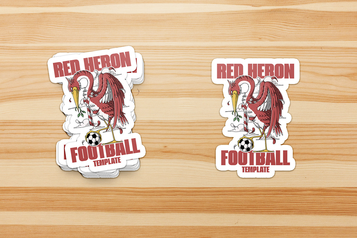red heron mascot holding soccer ball, a Branding & Logo Template by Judsart (Photo 3 of 3)