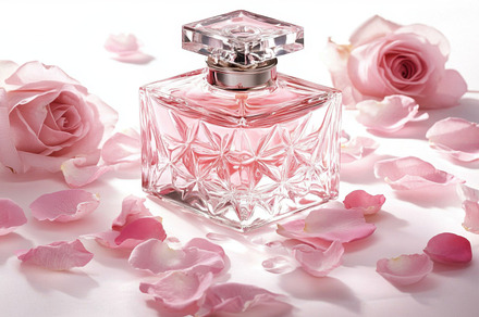 Rose petal perfume bottle