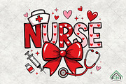 Coquette Nurse Valentine PNG, an Illustration by Craft Nest (Thumbnail 1 of 4)