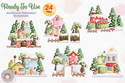 Watercolor Christmas Santa Animals, an Animal Illustration by Apixsala (Thumbnail 6 of 18)