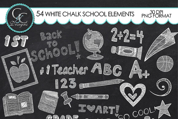 104 White Chalk School Elements/Clip preview 4