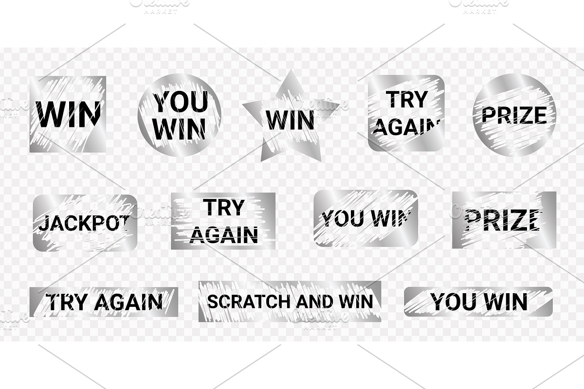 Lottery ticket text design kit -, an Object Illustration by YuliiaOsadcha