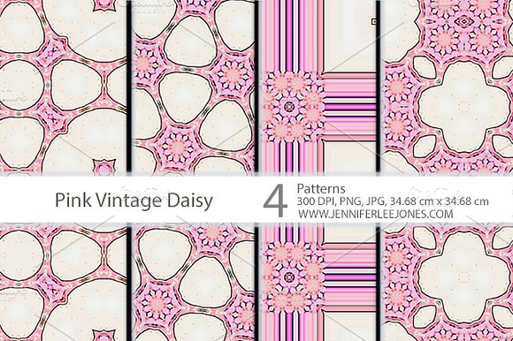 Pink Vintage Daisy Patterns preview 4