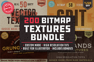 200 Grunge Bitmap Textures Bundle 