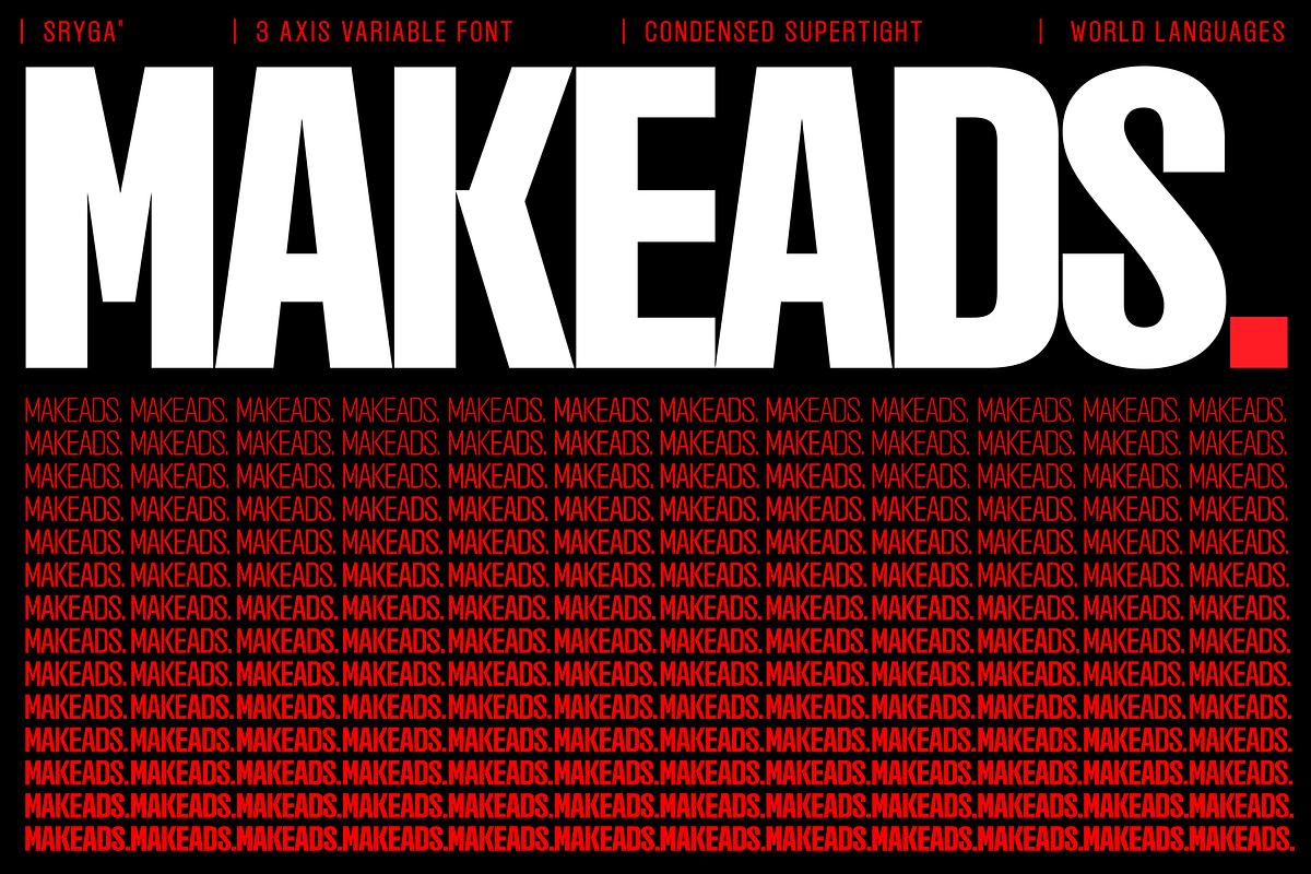 Makeads — Condensed Grotesk Font, a Sans Serif Font by Sryga (Photo 1 of 14)