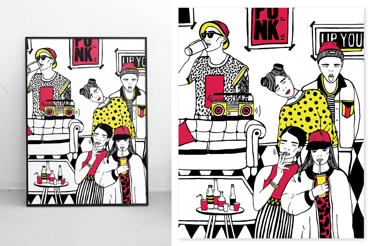 Home party with young people poster, a Person Illustration by Good Studio (Photo 4 of 5)