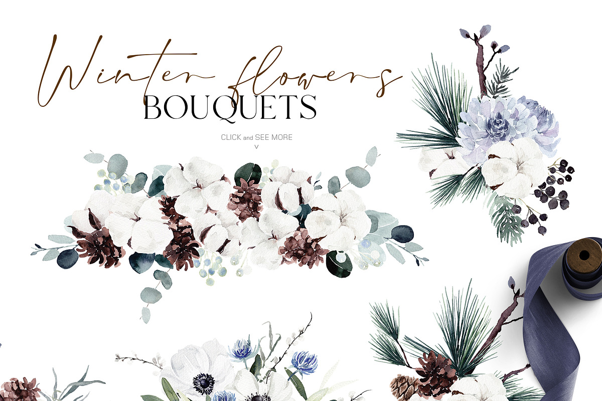Watercolor flower - Winter flowers, an Illustration by Beigetime (Photo 6 of 8)