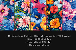 SUMMER FLOWERS SEAMLESS PATTERN