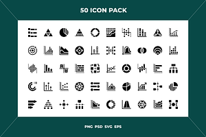50 Charts and diagrams icons, an Icon by Wencory