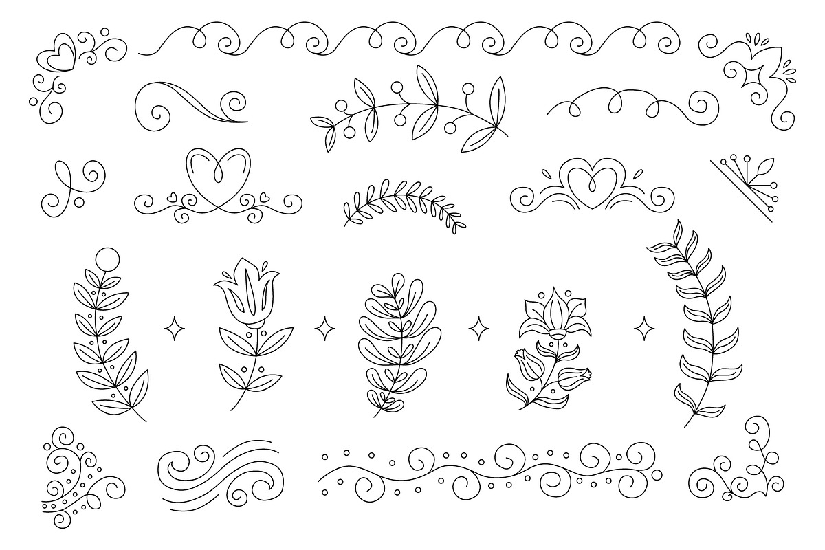 Hand drawn elegant dividers, an Object Graphic by Tiger and Flower (Photo 10 of 16)