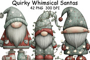 Quirky Whimsical Santas Clipart, an Illustration by CraftArtStudio (Thumbnail 1 of 6)