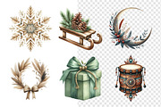 Boho Christmas Clipart Bundle, an Illustration by Daily.Designs (Thumbnail 4 of 4)