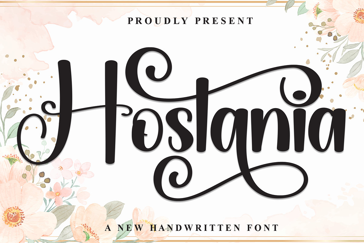 Hostania | Script Font, a Handwritten Font by Scratchones (Photo 1 of 9)