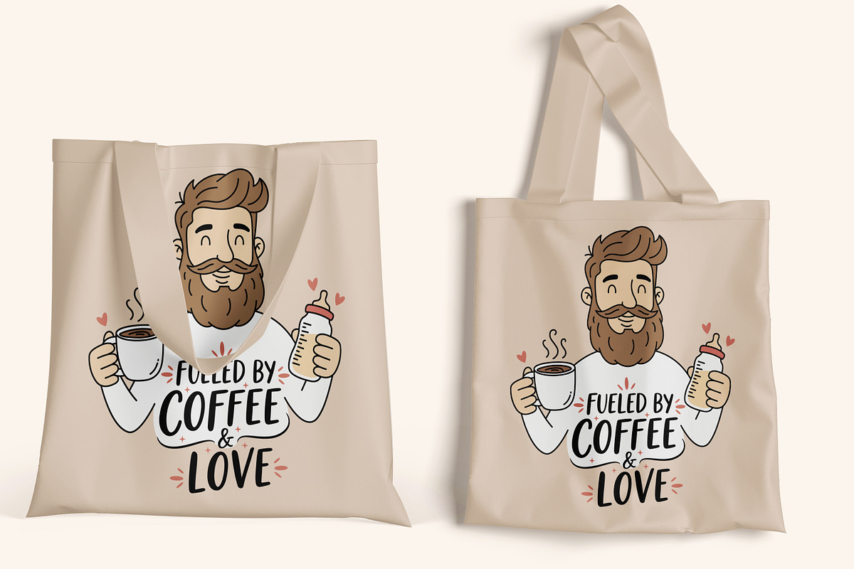 Fueled By Coffee Dad Life Design, a Person Illustration by Ghagra (Photo 6 of 7)
