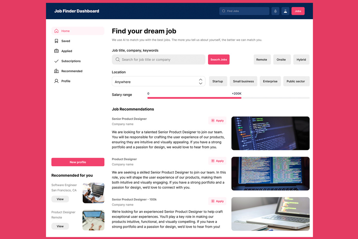 Job Finder, Employment Web App UI, an UI Kit Template by nagaredesignstudio (Photo 4 of 5)
