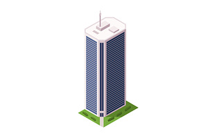 Office building, isometric, an Object Illustration by the8monkey