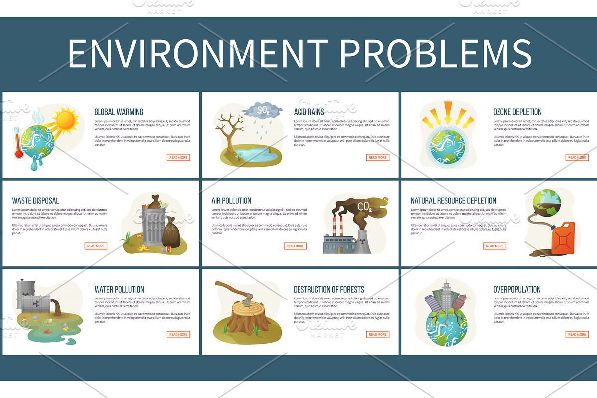 Environmental Problems of Planet, a Technology Illustration by robuart ...