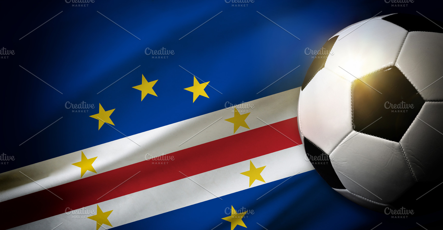 Cape Verde Flag Soccer Ball Background, a Sports & Recreation Photo by Davizro's Market
