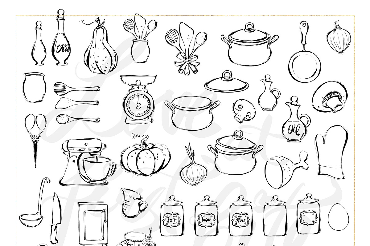Cooking Kitchen Icons PNG Clipart, an Outline Icon by KaramfilaS (Photo 5 of 7)