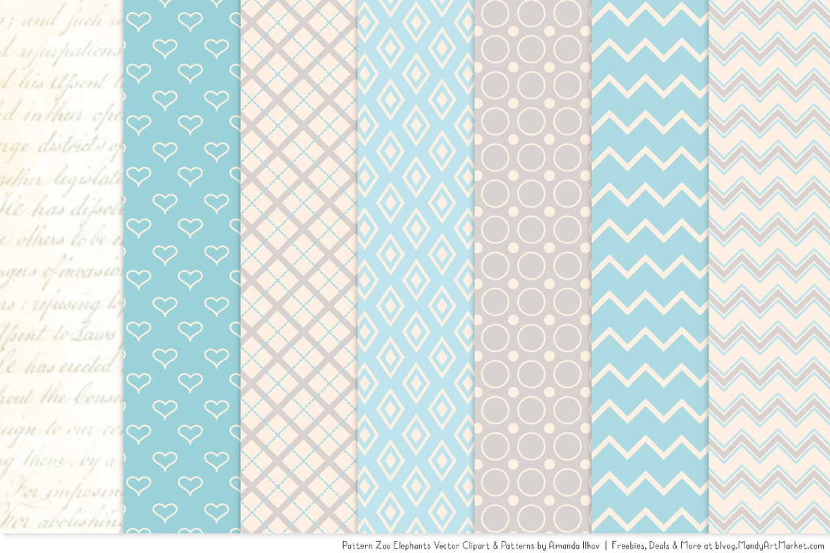 Soft Blue Elephant Clipart, an Illustration by Amanda Ilkov (Photo 4 of 4)